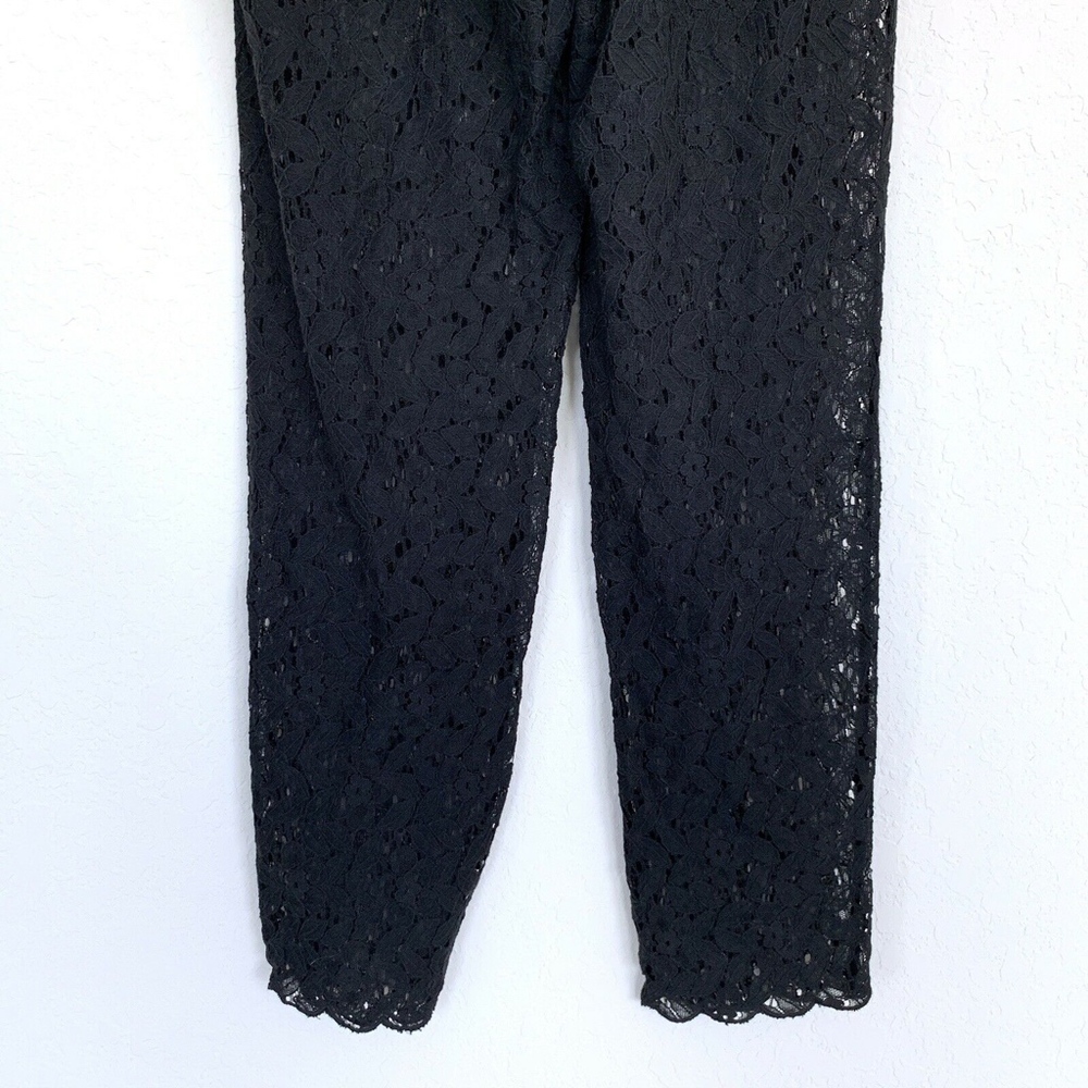 H&M Black Floral Shorts Underlay Skinny Lace Pants - Picture 7 of 7